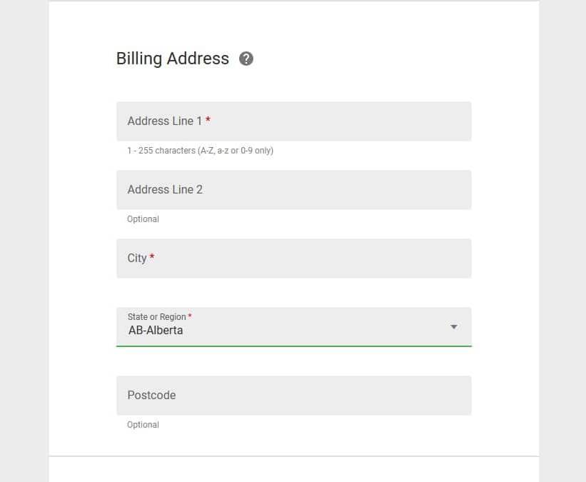  Billing Address 