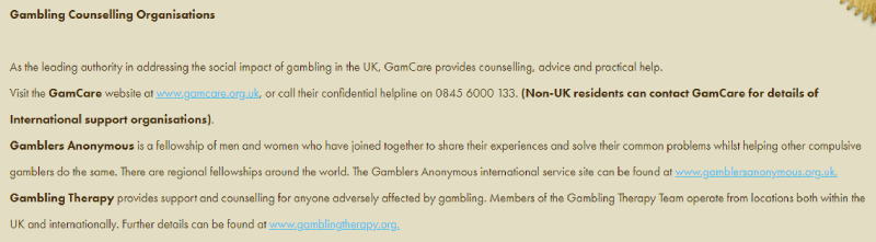 Gambling Counselling Organisations