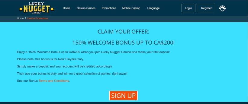 Lucky Nugget Bonuses and Promotions