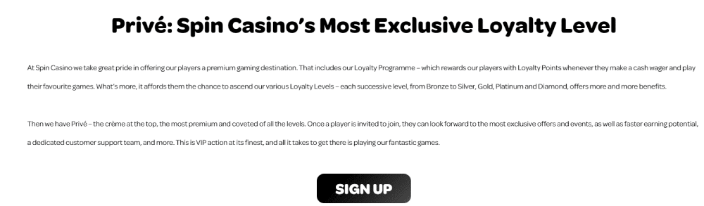 spin casino loyalty