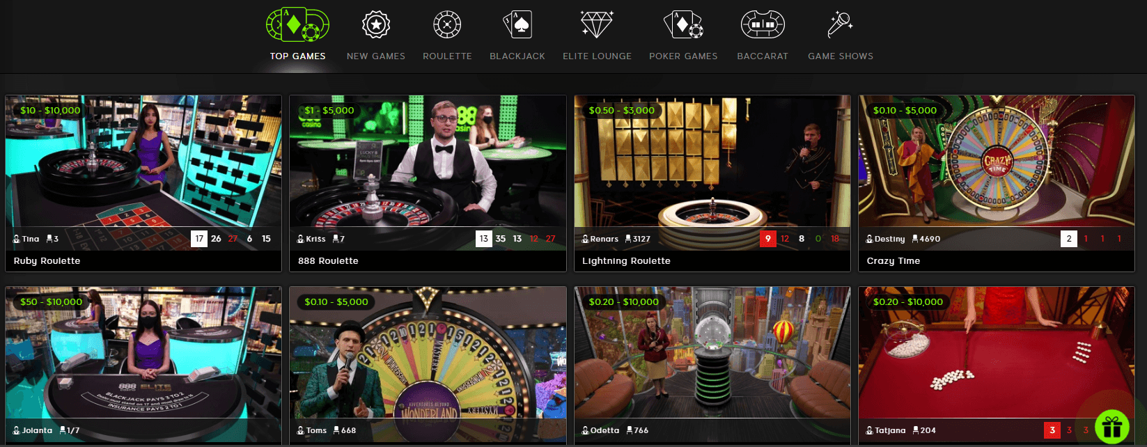 888 Casino Live Casino