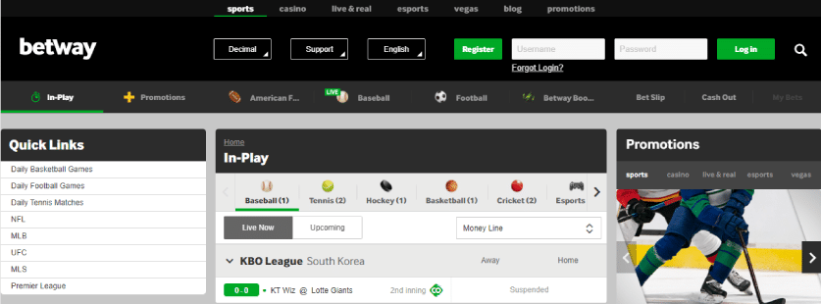 Betway Live Betting