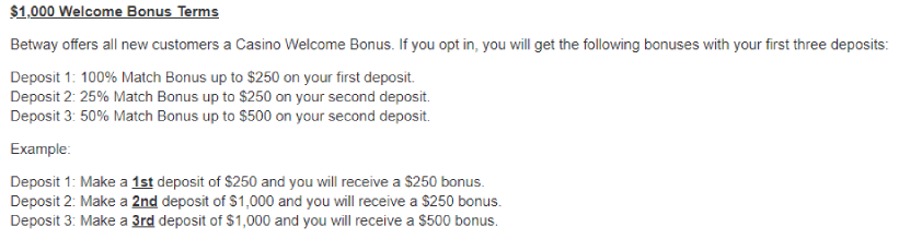 Betway Welcome Bonuses