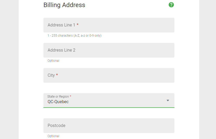 Billing Info Gaming Club