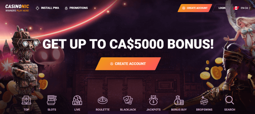 Casinonic - Microgaming online casino Canada