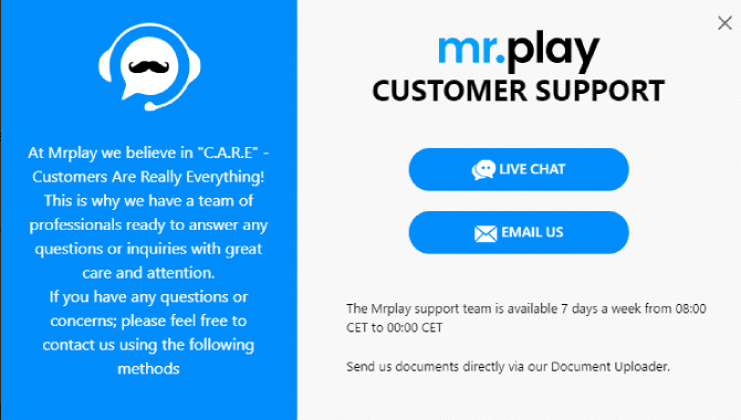 Customer Support By Mr. Play