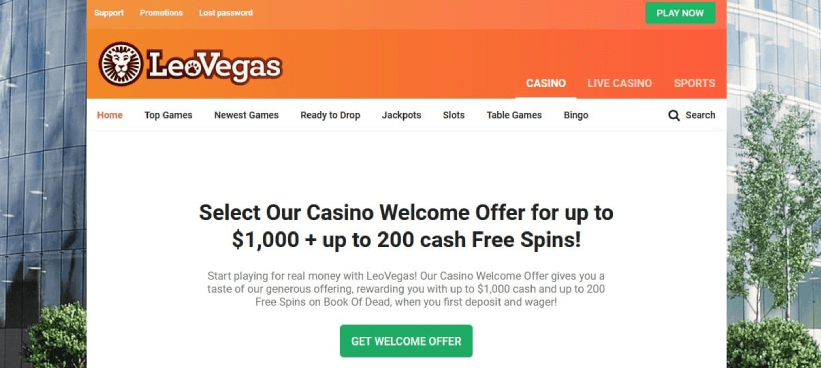 LeoVegas with Free Spins No Deposit