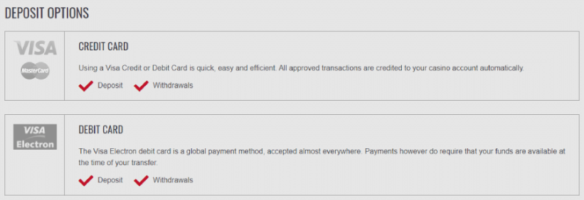 Platinum Play Deposits & Withdrawals