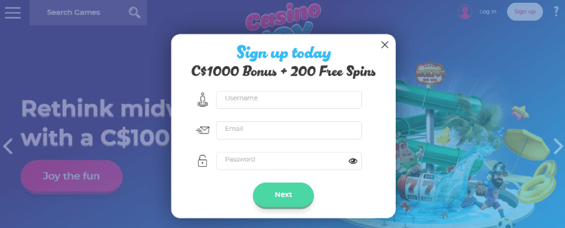 Sign Up with Casino Joy