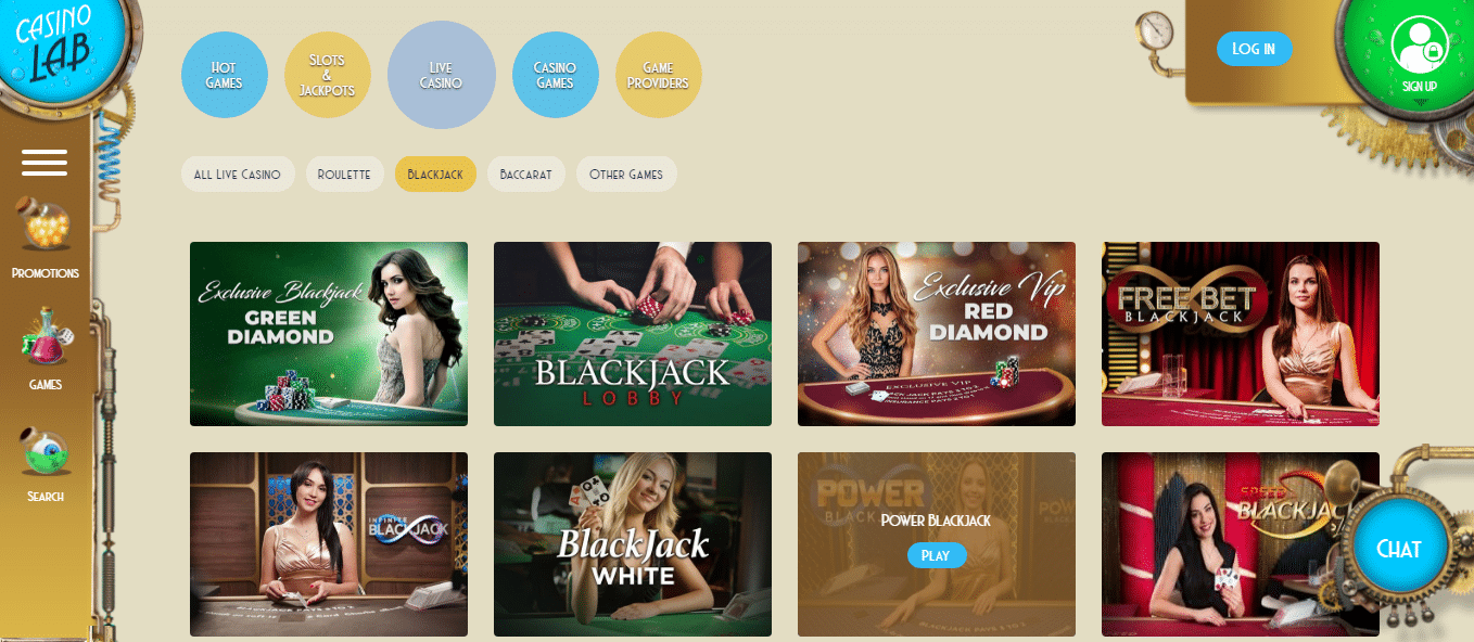 blackjack casino lab