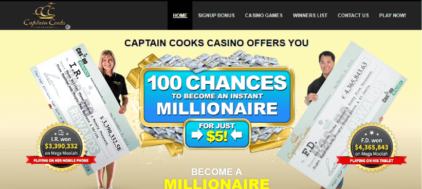 Captain Cook Casino Interface