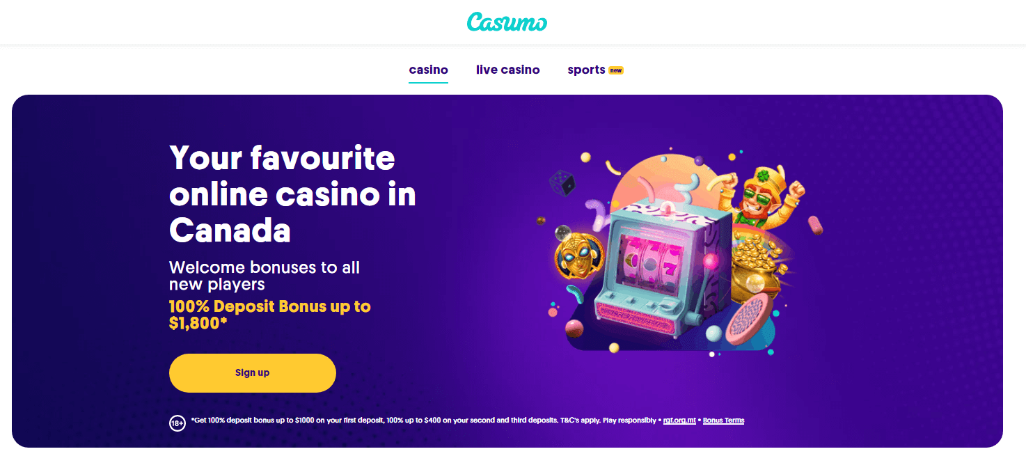 Casumo Casino Interface