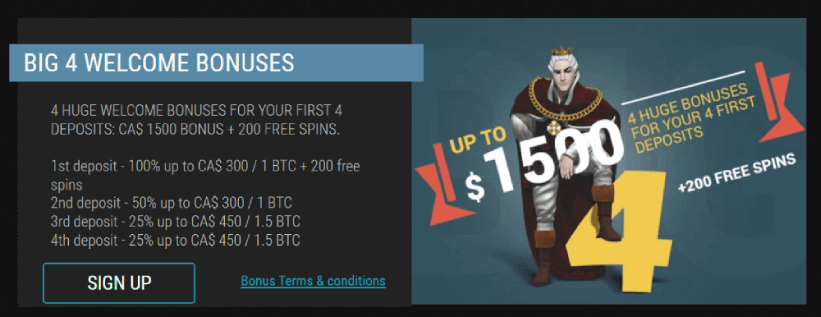 king billy welcome bonus
